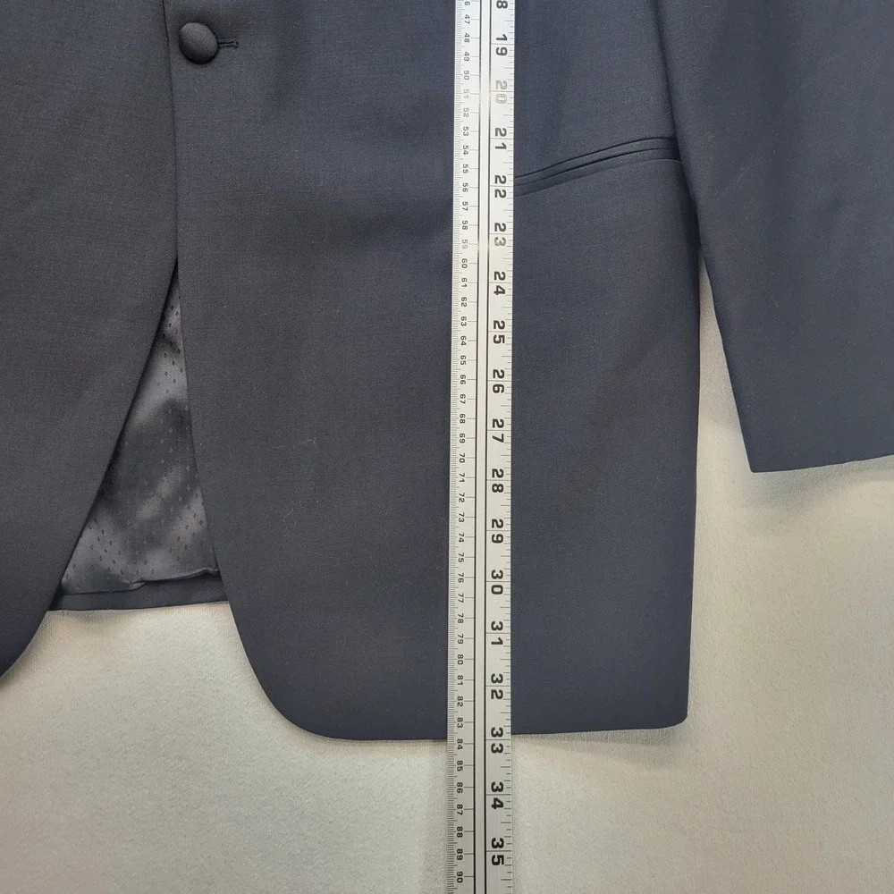 Mantoni Blazer Mens 44R Black Peak Lapel Super 140s Virgin Wool Formal